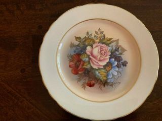 Aynsley Signed J.  A Bailey China Salad Plates Cabbage Rose - 5 Plates 6