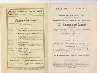Gustav Mahler Conducting Beethoven Brahms Vienna Philharmonic Orchestra 1899