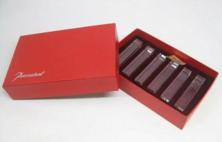 Set Of 10 Vintage Crystal Baccarat Knife Rests In Boxes