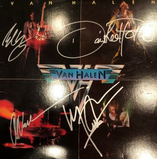 Van Halen Debut Lp Originally Autographed By David Eddie Alex Michael