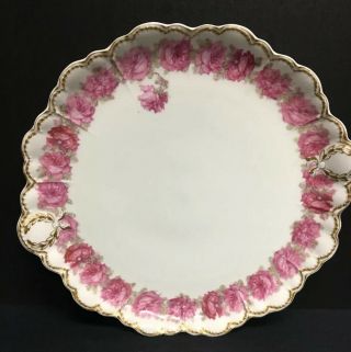 Haviland Drop Rose Platter Plate Schrader 13”