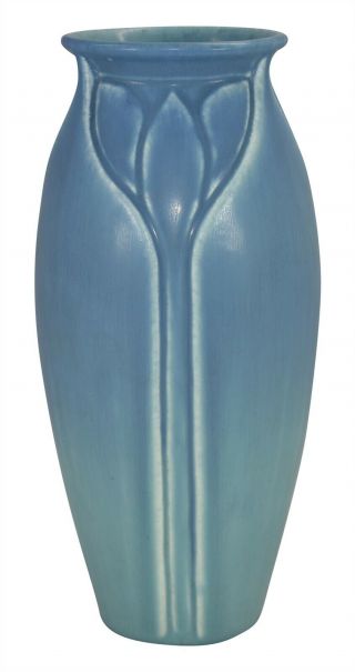 Rookwood Pottery 1924 Matte Blue Tulip Vase 2387