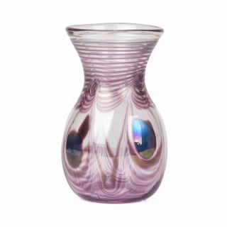 Vintage Erwin Eisch Peacock Feather Art Glass Vase 1987