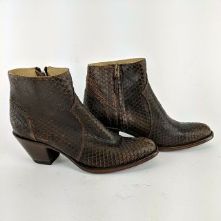 Miranda Lambert IDYLLWIND Brown Leather Side Zip Ankle Boots Size 8.  5 B 2
