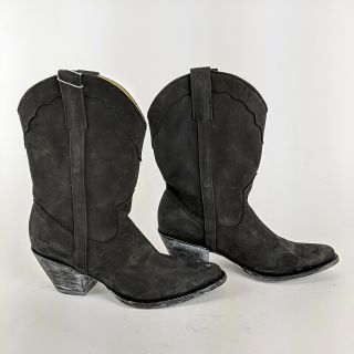 Miranda Lambert IDYLLWIND Black Leather Short Cowboy Boots Size 8.  5 B 2