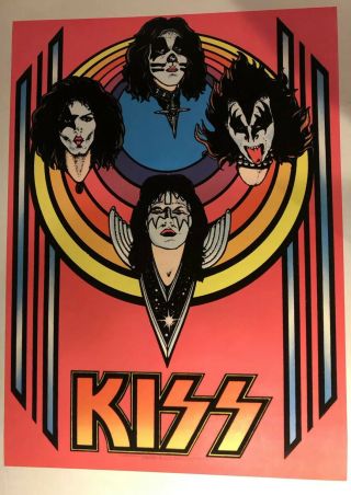 Vintage Kiss Aucoin BLACKLIGHT POSTER 1976 Rare Never Hung 2