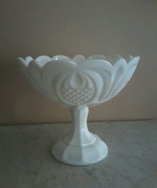 Rare Eapg Flint Glassnnew England Pineapple Milk Glass Compote