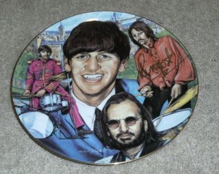1996 Gartlan Beatles Ringo Starr Signed Autographed Plate W Remarks By Artist