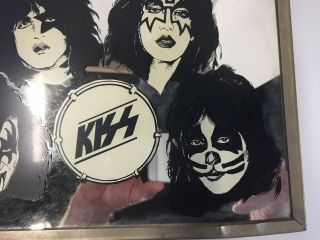 Vintage Rare 70 ' s Kiss Mirror Gene Simmons Paul Stanley Ace Frehley Peter Criss 4