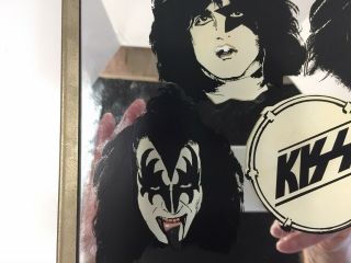 Vintage Rare 70 ' s Kiss Mirror Gene Simmons Paul Stanley Ace Frehley Peter Criss 6