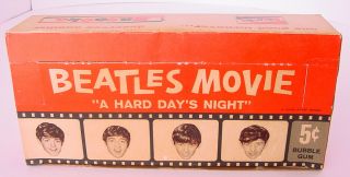 1964 Topps The Beatles " A Hard Days Night " Bazooka Bubble Gum Trading Cards Box