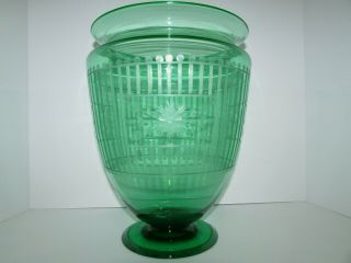Huge Steuben Art Glass Vase Shape 938 Pamona Green Uranium Vaseline 559