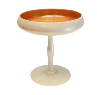 F.  Carder Steuben Art Glass Aurene Calcite Footed Bowl