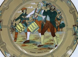 Buffalo Pottery Deldare Ware 10” Plate 1909 Yankee Doodle 2