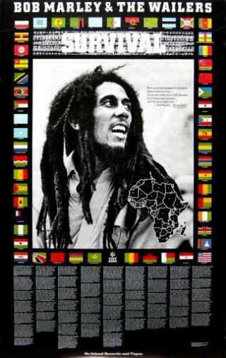 Bob Marley Survival Poster Uk Promo Poster Tuff Gong 1979