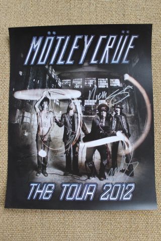 Nikki Sixx Mars Neil Signed Motley Crue Kiss Tour Poster Autographed The Dirt