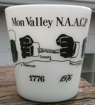 Vintage Pyrex 1410 Mug Mon Valley Naacp Breaking The Chains D Handle Rare Htf