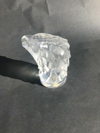 LALIQUE CRYSTAL EAGLE HEAD PAPERWEIGHt Signed Bottom - No Cracks or scrapes 7