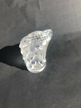 LALIQUE CRYSTAL EAGLE HEAD PAPERWEIGHt Signed Bottom - No Cracks or scrapes 9