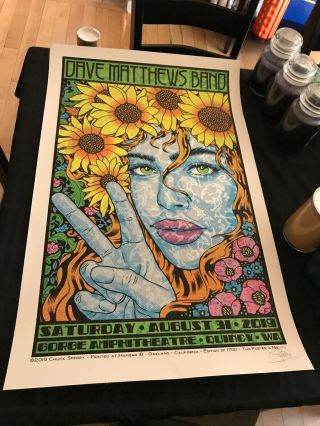 Dmb Dave Matthews Band Chuck Sperry Poster Gorge 2019 Saturday Night 2 8/31/19