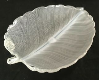 Signed Venini Murano Italia Italian Art Glass Leaf Bowl By Tyra Lundgren Mcm