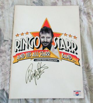 Beatles Stunning Ringo Starr Signed 1989 U.  S.  Tour Program Full Name