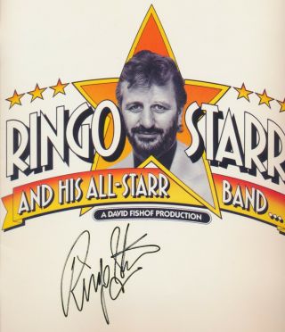 Beatles STUNNING RINGO STARR SIGNED 1989 U.  S.  TOUR PROGRAM FULL NAME 2