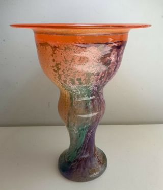 Large Size Kosta Boda Can Can Vase Signed Kjell Engman Sweden Glass