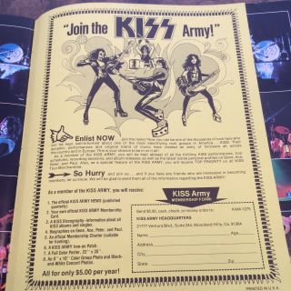 KISS Alive On Tour 1976 Program w/ KISS Army Insert & Ticket Stub 6