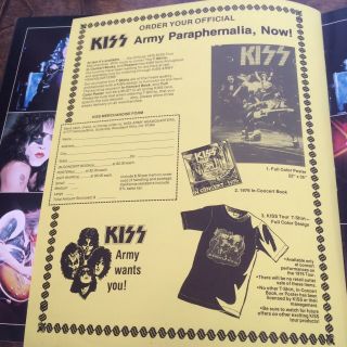 KISS Alive On Tour 1976 Program w/ KISS Army Insert & Ticket Stub 7