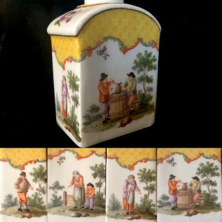 Rare 18th Century Meissen Porcelain Tea Caddy