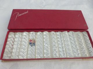 Elegant Vintage Baccarat Rectangle Swir Set Of 12 Knife Rests 3 "