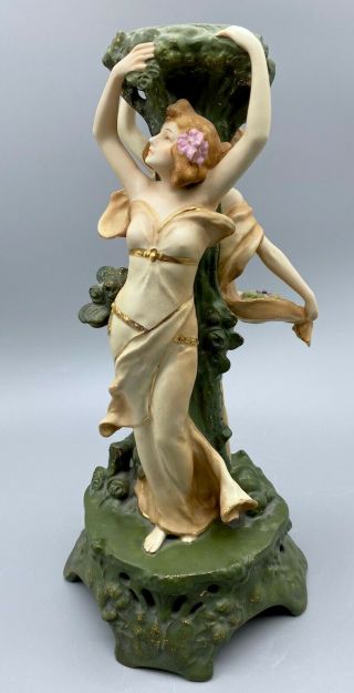 Royal Vienna Art Nouveau Figural Candlestick Alexandria Porcelain Wahliss