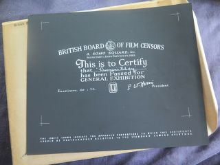 British Bbfc Film Certification Card Busman 