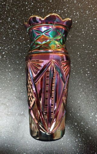 Eda Carnival Glass 8.  5 " Spittoon Vase - Nanna