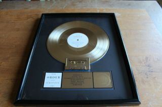 Order - Usa Riaa Gold Lp Award / Substance - 500,  000 Albums