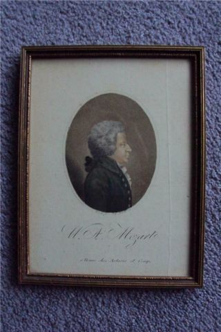 Wolfgang Amadeus Mozart Color Stipple Engraving Circa 1791 A Vienne Chez Artaria