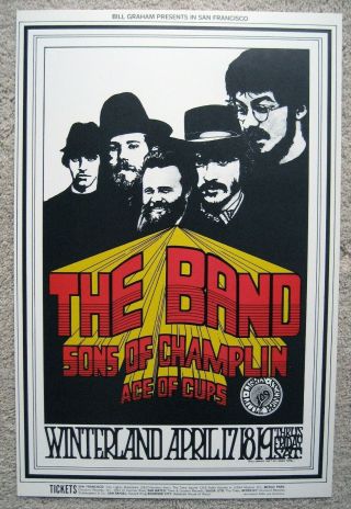1969 The Band Bill Graham Winterland Fillmore Poster Bg 169 1st Printing