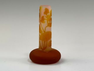 Signed Emile Galle French Cameo Art Glass 3 - 3/4 " Vase