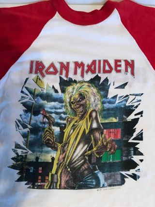 Vintage Iron Maiden Killer World Tour T - Shirt 1981 Rock & Roll Collector
