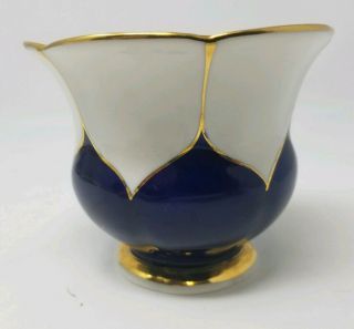 Meissen B Form Cobalt Blue and Gold Oversized Tea Cup & Saucer 5