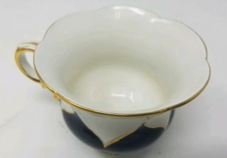 Meissen B Form Cobalt Blue and Gold Oversized Tea Cup & Saucer 6