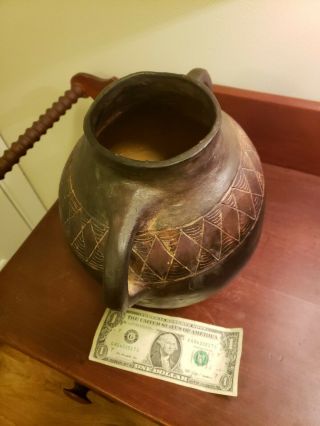 Georgia Blizzard Folk Art Pottery double handle jug vase Saltville,  VA Southern 4