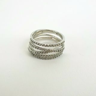 Miranda Lambert Stella & Dot Silver - Colored Small Crystal Like Ring Size 7