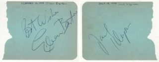 Jack Klugman & Eileen Barton Cut Signatures Autograph The Odd Couple Singer