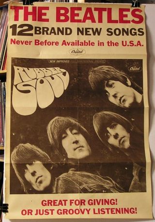 The Beatles - Rubber Soul - 1965 Capitol Records 34x22 Us Promo Poster