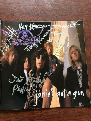Aerosmith Jainies Got Cd Signed Steven Tyler Joe Perry Joey Kramer Tom Hamilton