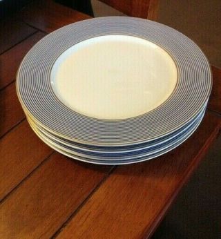 Set Of 4 Limoges Raynaud Ceralene Crinoline Blue 12 " Dinner Plates -