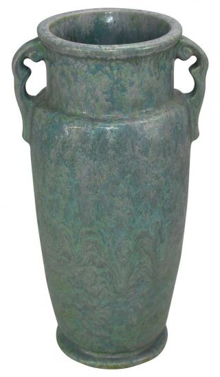Roseville Pottery Carnelian II Blue And Green Ceramic Vase 320 - 12 3