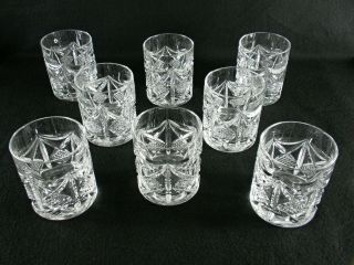 Rare Antique Baccarat Flawless Crystal Set 8 X Whiskey Tumbler W/ Deep Cut